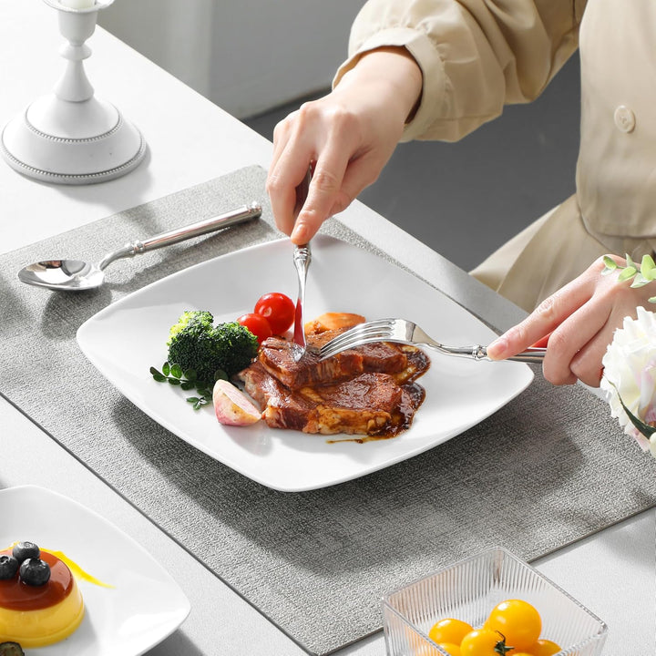 MALACASA, Serie Julia, 18 Teilig Set KLEIN Tafelservice 6 Personen Porzellan Teller Set, Geschirrset