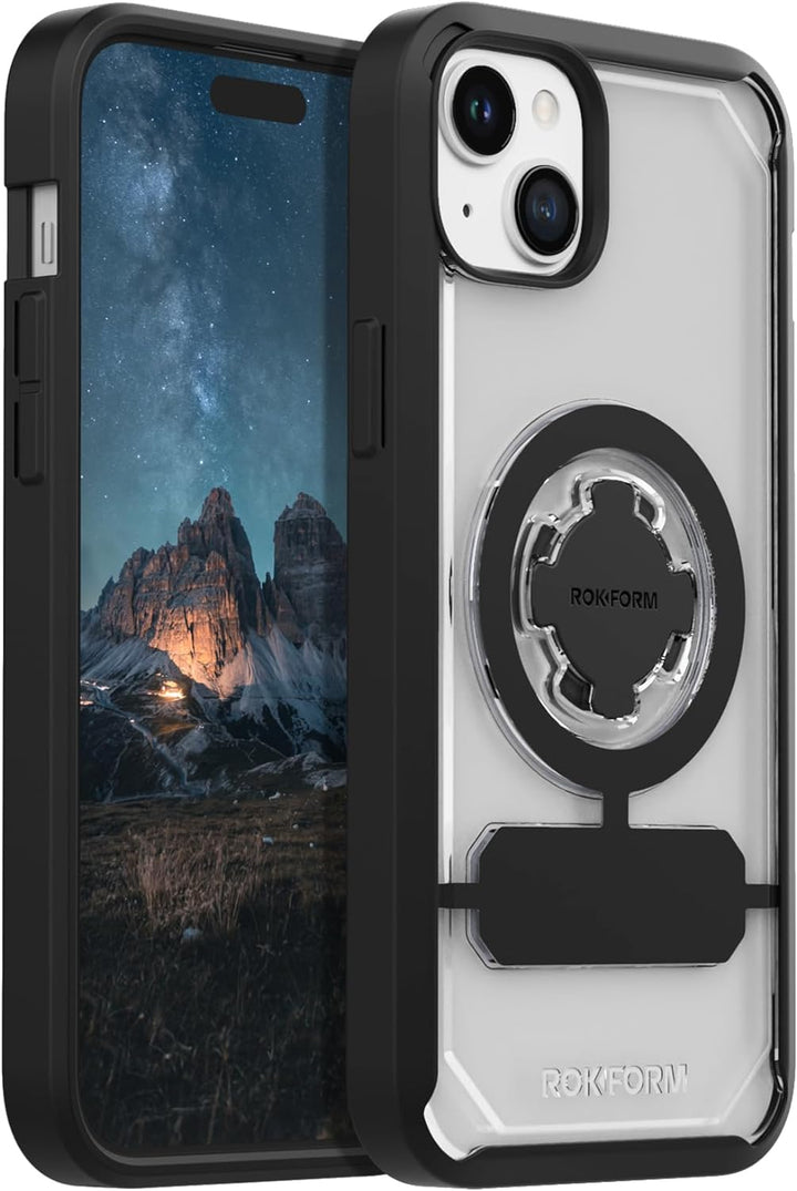 Rokform - iPhone 15 Plus Hülle, Crystal Series, magnetische klare iPhone 15 Plus Hülle mit RokLock D