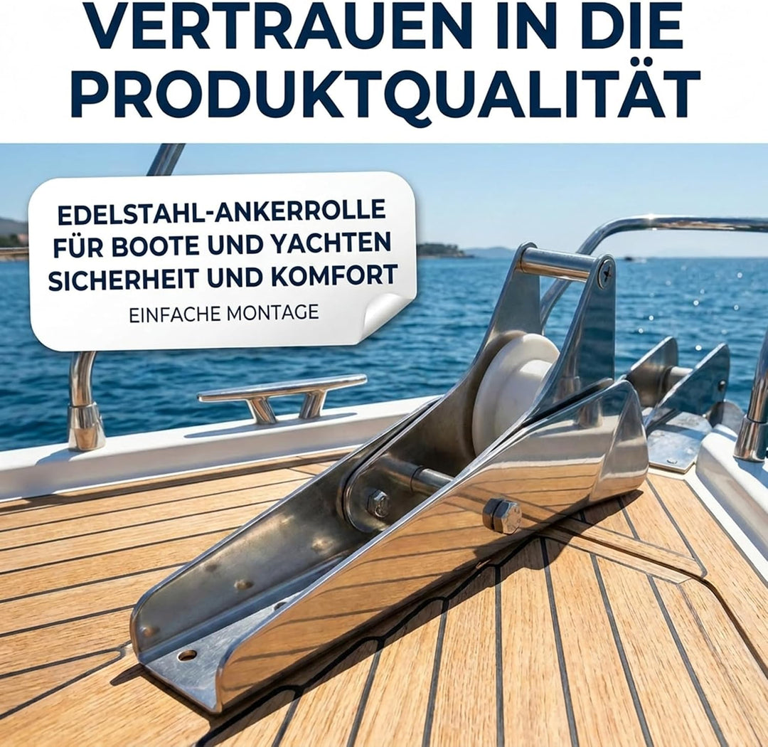 ARBO-INOX Anker Ankerrolle Bugrolle mit Wippe Edelstahl 33cm