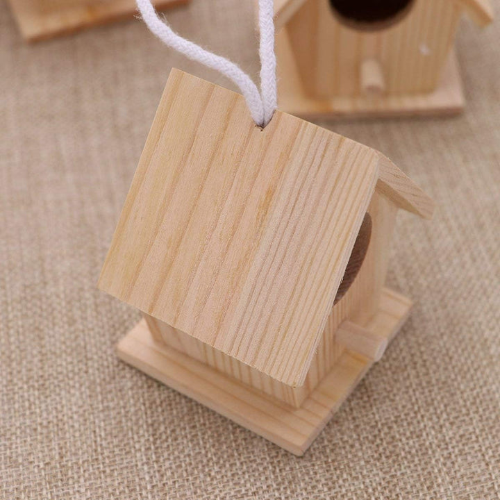 Aestm Deko Vogelhaus Holz Nistkasten Deko Anhänger, Holz Vogelhaus zum Aufhängen und Bemalen Vogelhä