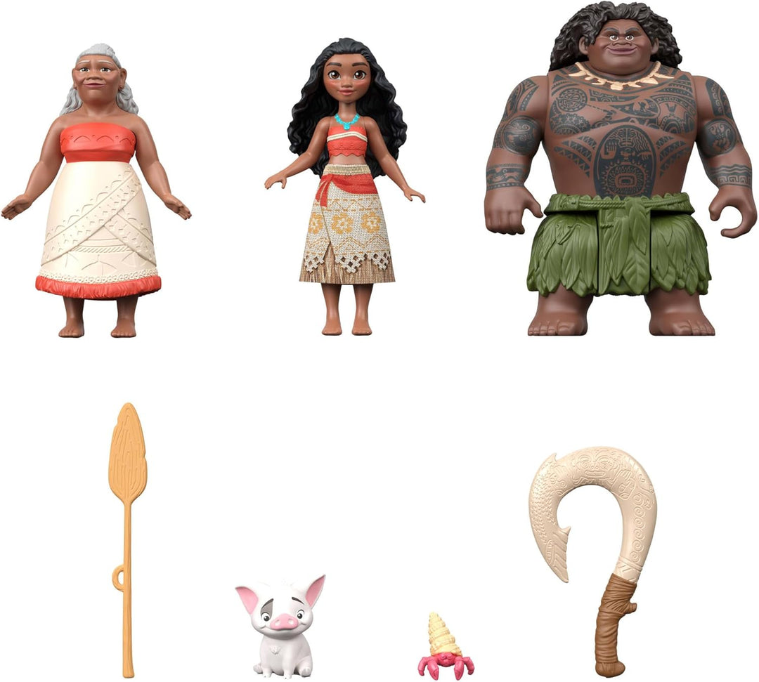 Mattel Disney Vaiana kleine Puppen im 3er-Set mit Vaiana, dem Halbgott Maui und Gramma Tala sowie de