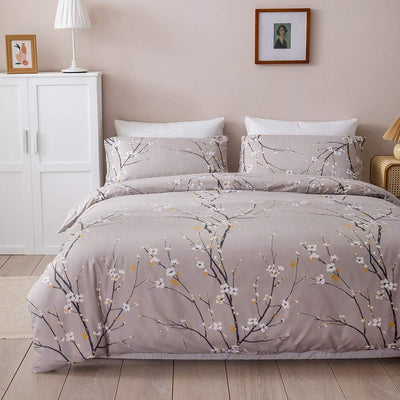 OLDBIAO Bettwäsche 3er Set Mikrofaser Bettbezug 200x220 cm und Kissenbezüge 80x80 cm, Ästhetisch Blu
