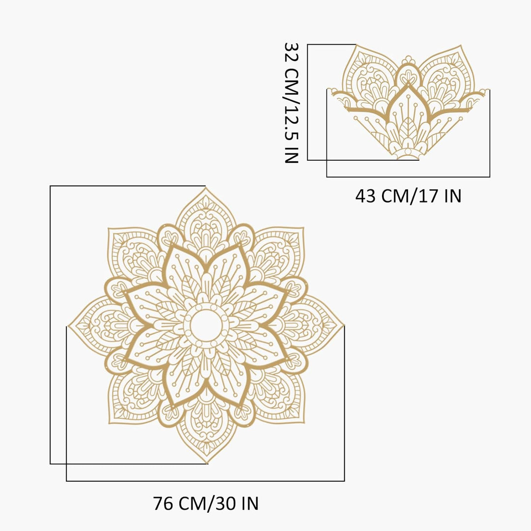 Resama Grosse runde Mandala-Wanddekoration aus Metall, einzigartige Lotusblume, Wandkunst für Wohnzi