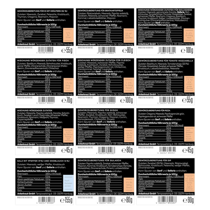 Ankerkraut Gewürz Set mit 12 Gewürzen: Best of Ankerkraut 3, leckere Zutaten für vielfältigen Geschm