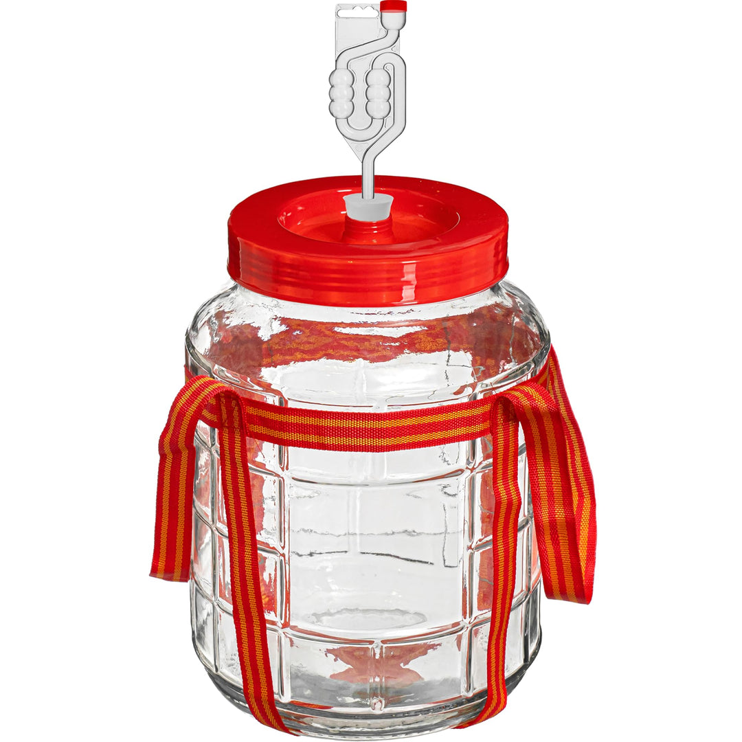 lilawelt24 8L Gärballon| Gärbehälter Weinballon Glasballon+Gäraufsatz für Wein Bier Maische|Vorratsg