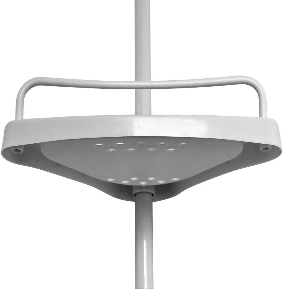 Deuba® Teleskop Duschablage ohne Bohren 4 Ablagen 155-290 cm höhenverstellbar Edelstahl weiss Duschr