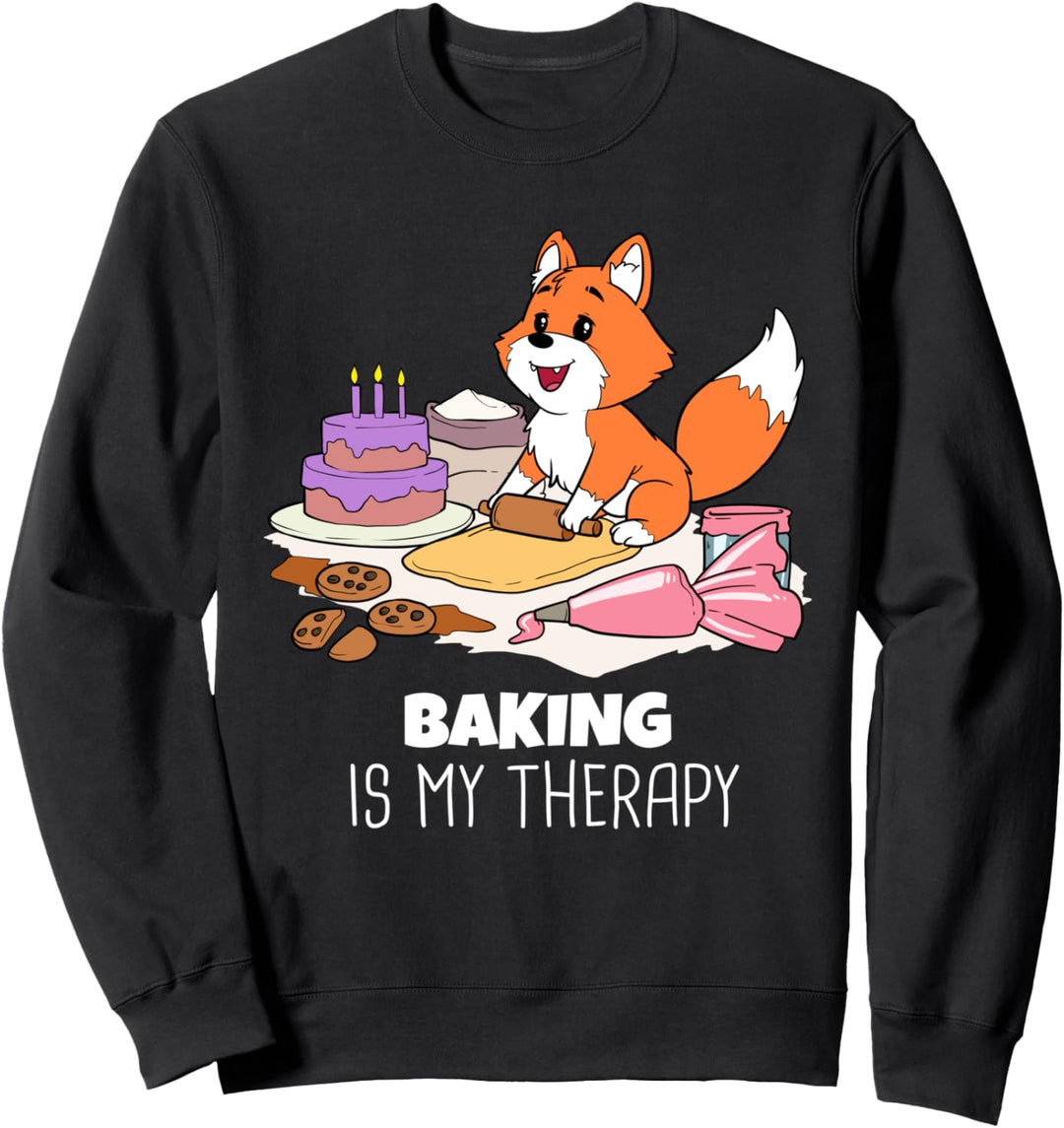 Niedliches Backen ist meine Therapie Teig Konditor Fuchs Sweatshirt