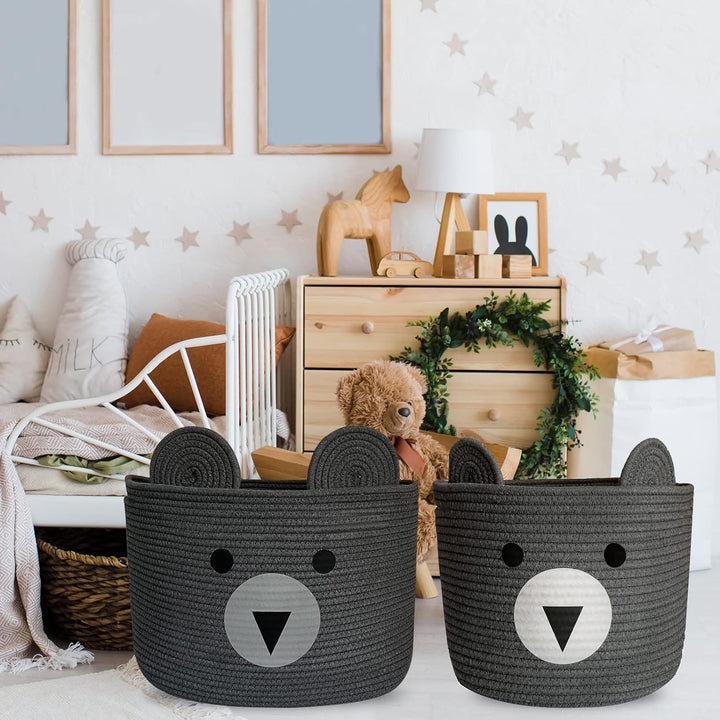 Aufbewahrungskorb Kinder, Baby Spielzeug Baumwollseil Aufbewahrung Korb Geflochten, WäSchekorb Klein