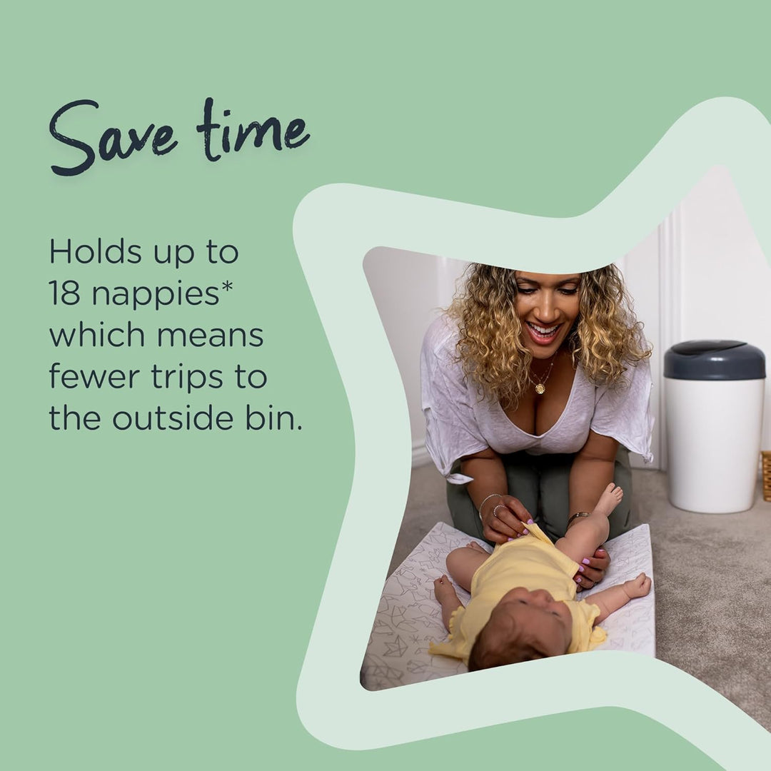 Tommee Tippee Simplee Windeleimer, mit 1 Nachfüllkassette, Schützt gegen Gerüche und Keime*, Zu 100%