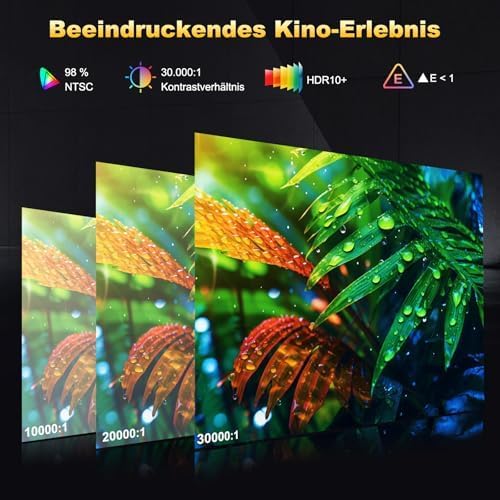 Beamer-4K[2200ANSI&Autofokus/Trapezkorrektur] Tageslicht Beamer mit WiFi 6 Bluetooth,DESS Full-HD 10