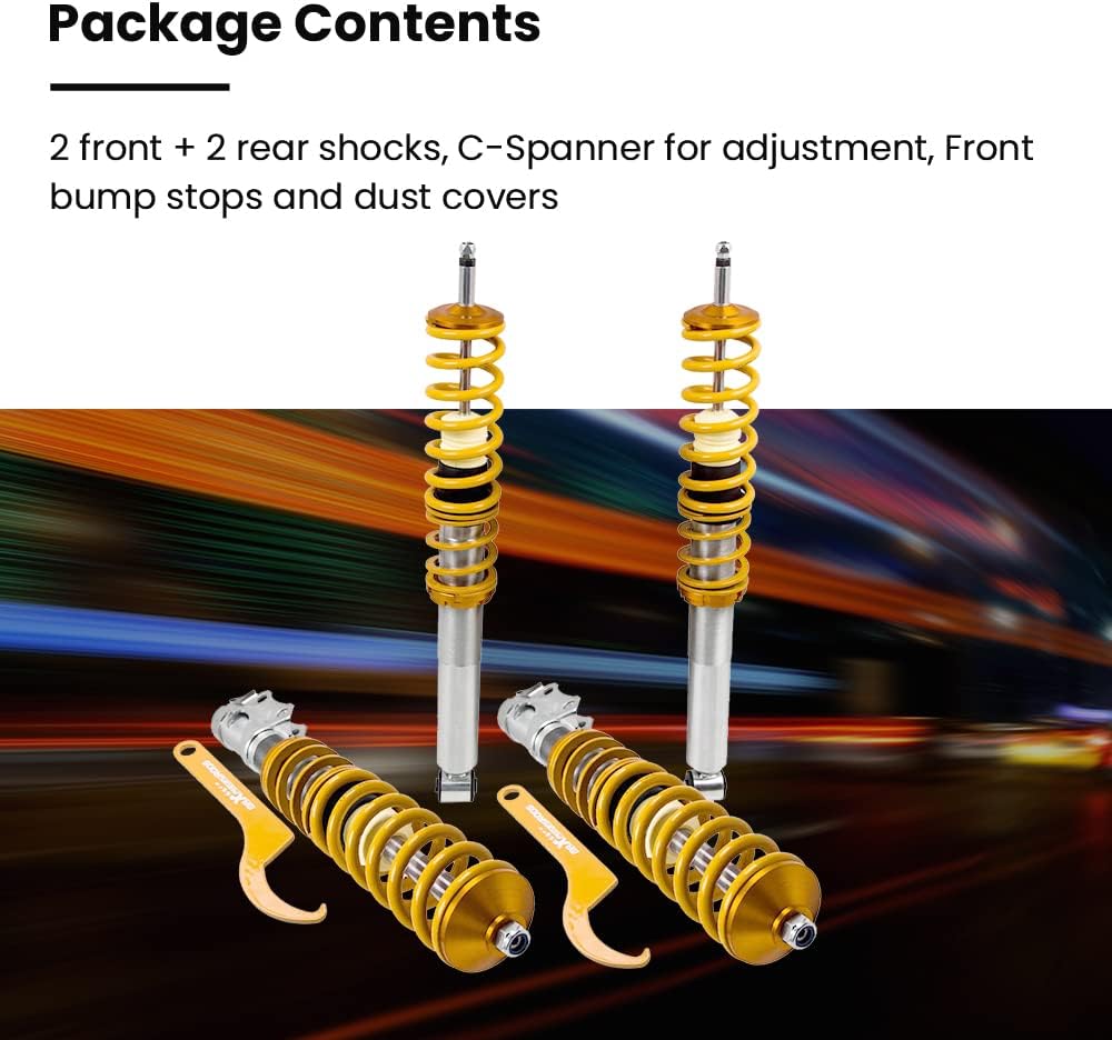 maXpeedingrods Gewindefahrwerk für Golf 2/3 Stossdämpfe Strebe Coilover Kit