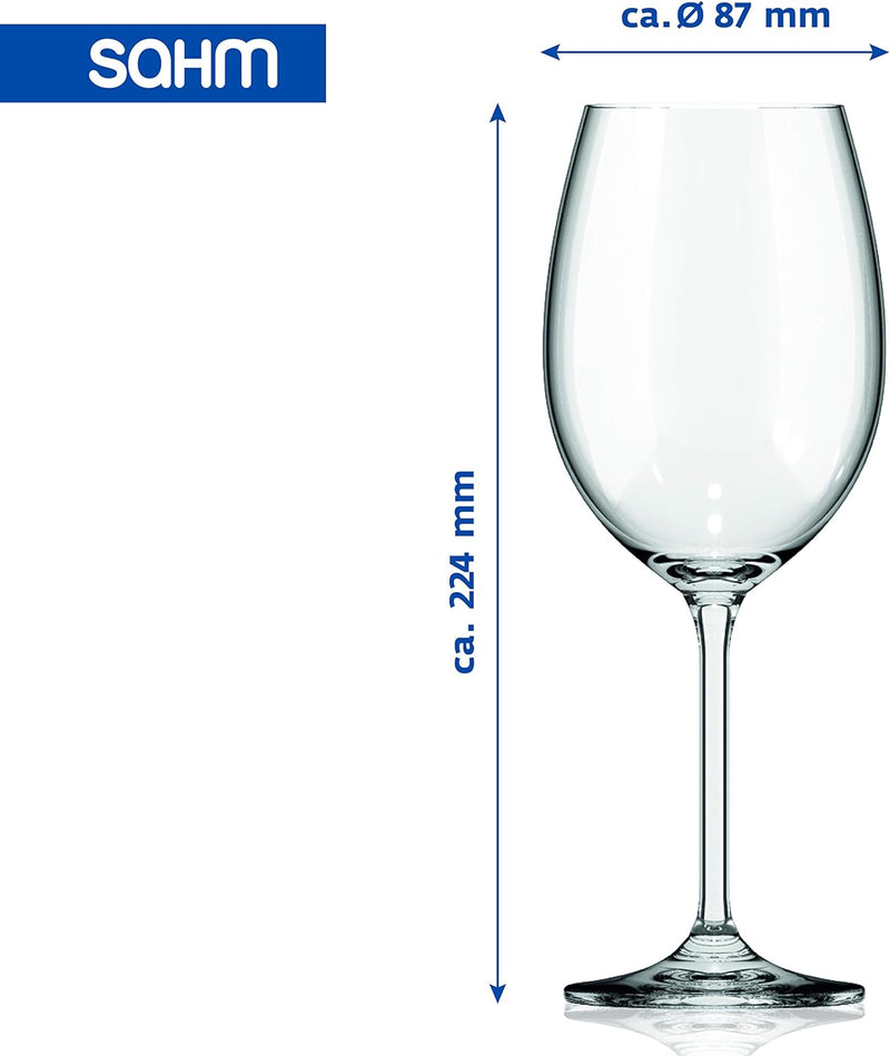 Sahm Weissweingläser 6er Set - 450 ml Weingläser Weisswein - Spülmaschinengeeignete Weissweingläser