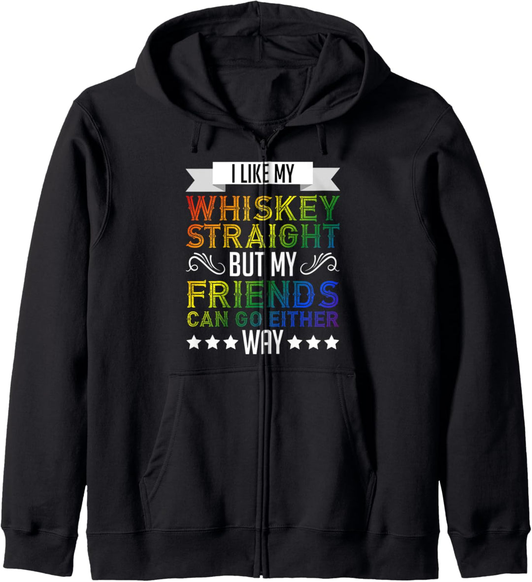Ich mag meinen Whiskey Regenbogen Lesbisch schwul Homosexuel Kapuzenjacke