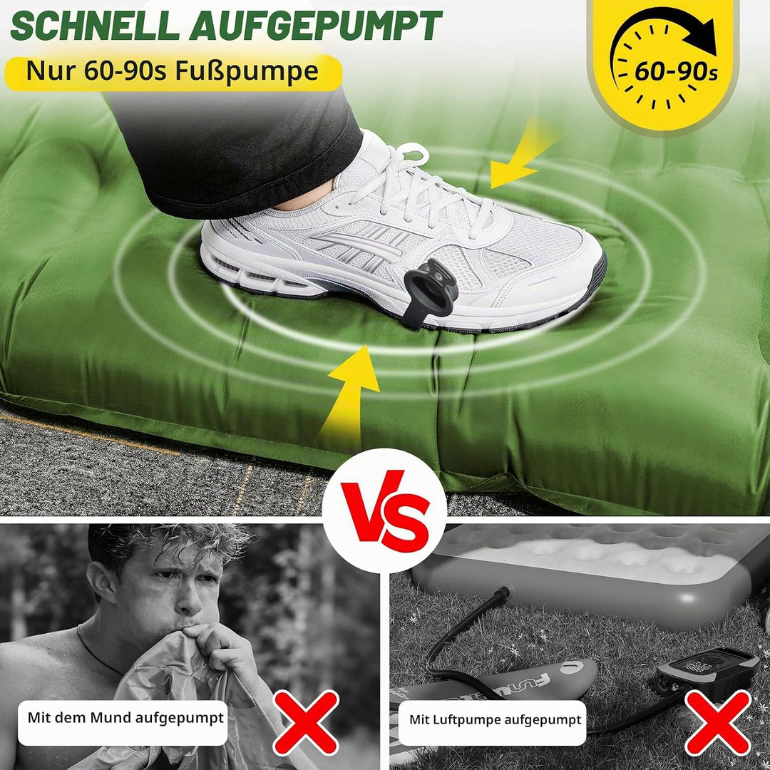 InnoMast Aufblasbare Isomatte 83CM Ultrabreit (Fusspumpe),13CM Verdicktes Camping Luftmatratze, Aufb
