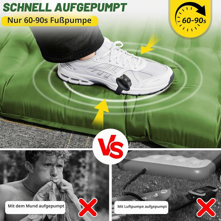 InnoMast Aufblasbare Isomatte 83CM Ultrabreit (Fusspumpe),13CM Verdicktes Camping Luftmatratze, Aufb