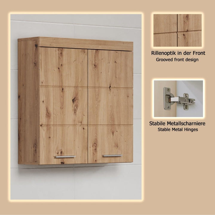 trendteam smart living - Hängeschrank breit - Bad - Amanda - Aufbaumass (BxHxT) 73 x 77 x 23 cm - Fa