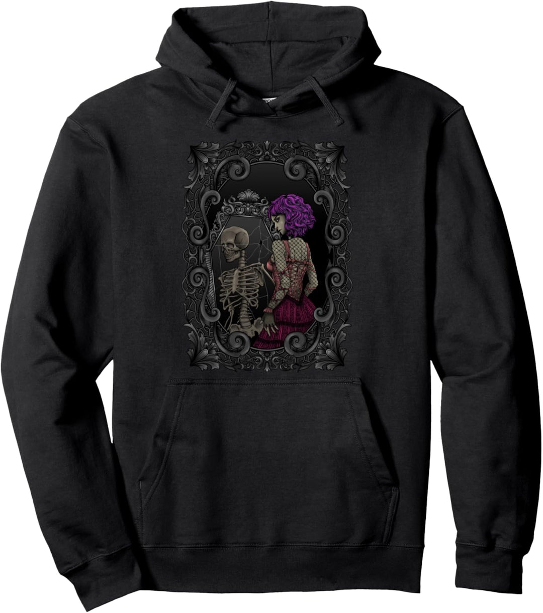Skelett Spiegelbild von Gothic Dame - innerlich tot - Gothic Pullover Hoodie