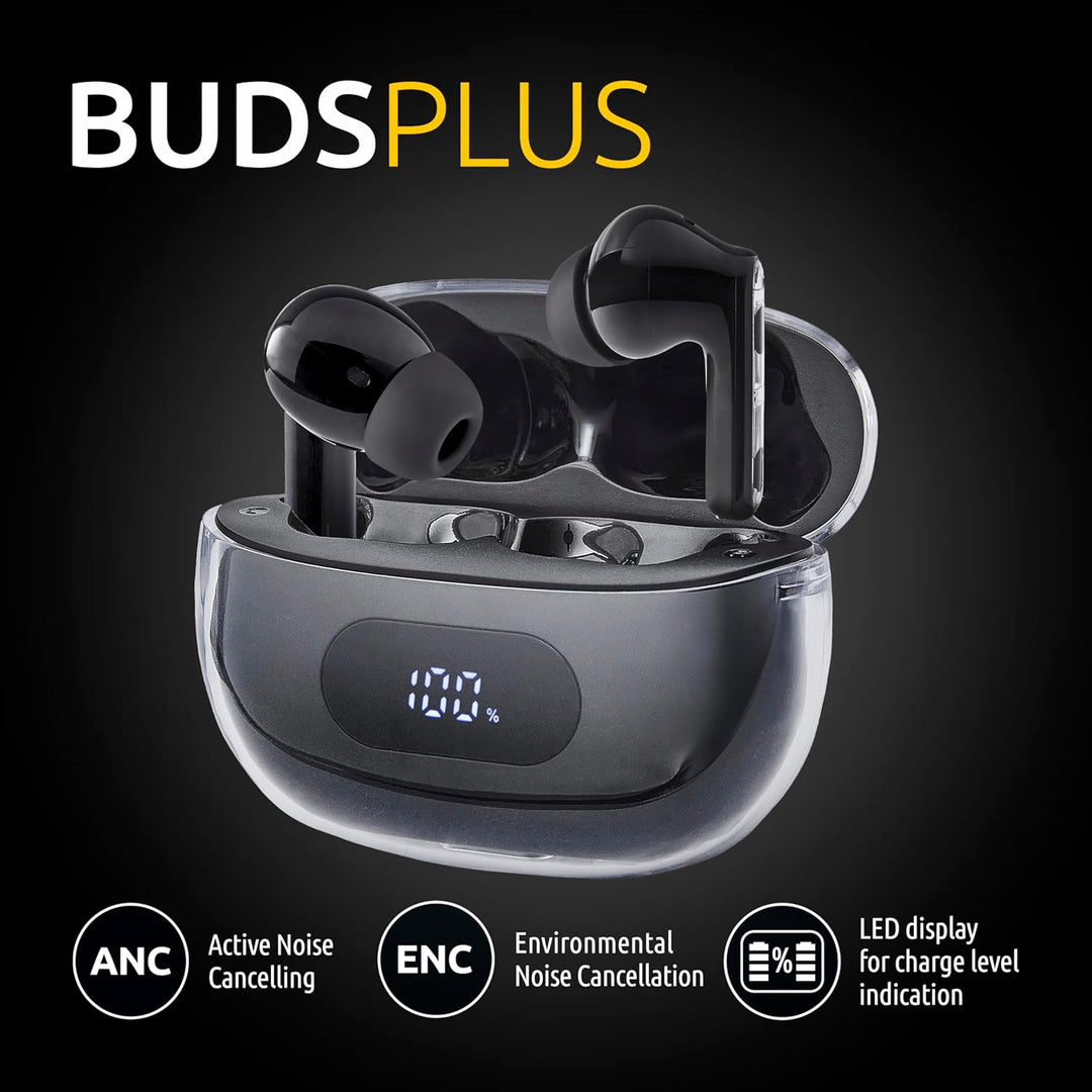 Intenso Buds Plus - TWS True Wireless Kopfhörer T310AE mit Active Noise Cancelling, ENC, Bluetooth u