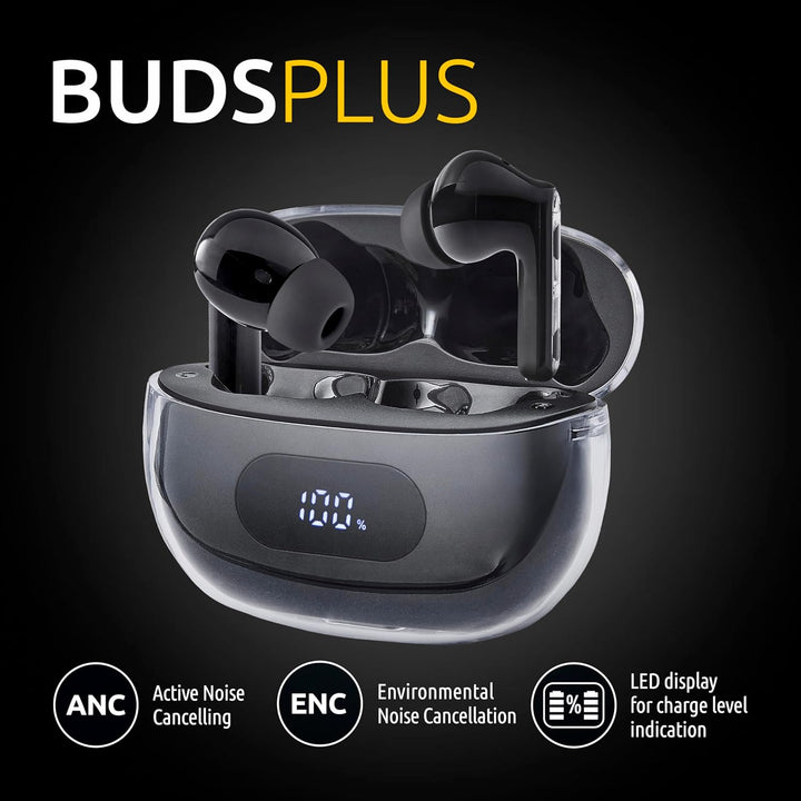 Intenso Buds Plus - TWS True Wireless Kopfhörer T310AE mit Active Noise Cancelling, ENC, Bluetooth u