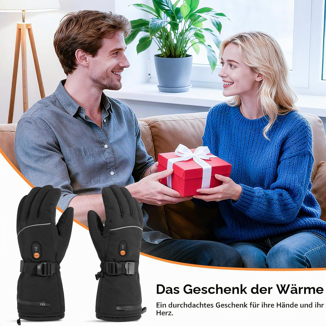 Minthouz Beheizbare Handschuhe für Damen Herren, 7.4V 3000 mAh Beheizbare Handschuhe mit Akku mit 6