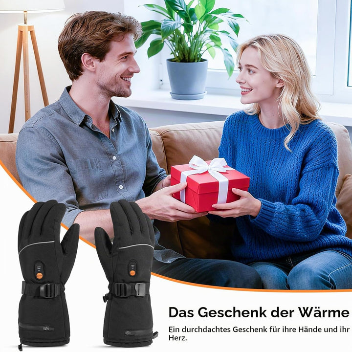 Minthouz Beheizbare Handschuhe für Damen Herren, 7.4V 3000 mAh Beheizbare Handschuhe mit Akku mit 6