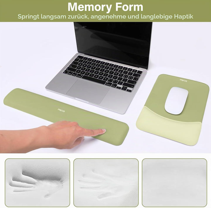 MOSISO Handballenauflage für Mauspad & Tastatur Set – Rechteckig Ergonomisches Mauspad & Handauflage