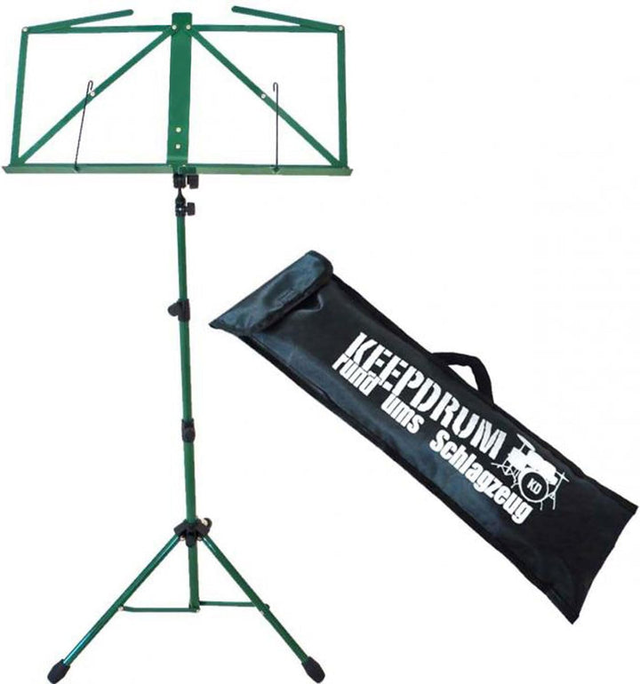 keepdrum MUS3 GR Notenständer Grün mit Trage-Tasche