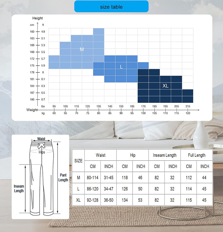 YUSHOW 2er Pack Schlafanzughose Herren Lang Fleece Karierte Pyjamahose Winter Warm Pyjama Hose Soft