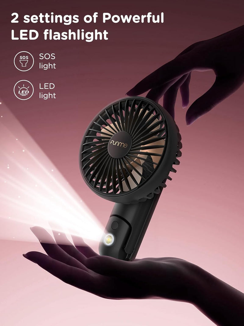 HandHeld Fan, 5000 Batterie Power Bank mit Exquisite Geschenkbox, 3 IN 1 Handventilator Taschenlampe