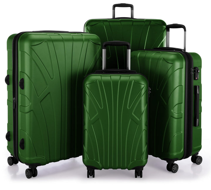 Suitline – 4er Set aus Handgepäck, mittelgrosser Koffer, grosser Hartschalen-Koffer, übergrosser Rei