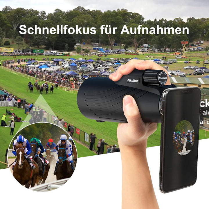 Usogood 12x50 Monokular Teleskop Erwachsene,HD Monokular Fernrohr mit BAK4 Prisma und FMC Beschichtu