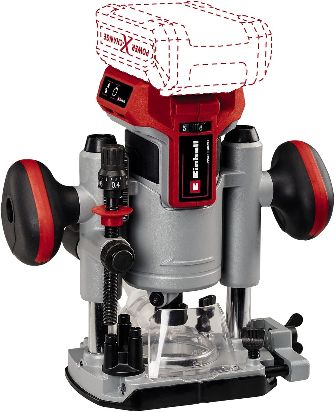 Einhell Professional Akku-Oberfräse TP-RO 18 Li BL-Solo Power X-Change (18 V, Li-Ion, Hubhöhe 35 mm,