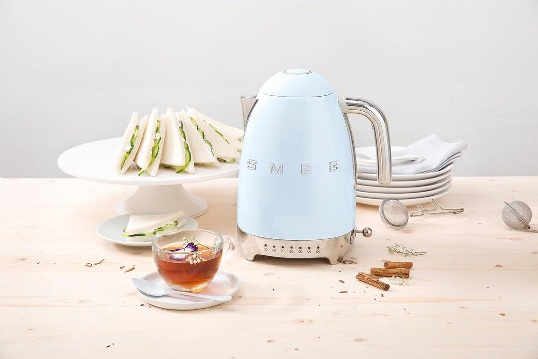 Smeg KLF04PBEU Wasserkocher, 2400, 1.7 liters, Pastellblau Single, Single