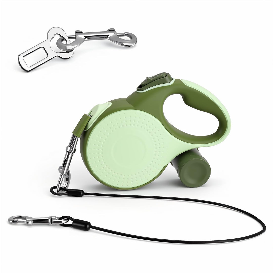 Einziehbare Hundeleine 8m, Rollleine für Hunde bis 50kg, Hundeleine mit Stahlseil & Kotbeutelhalter,