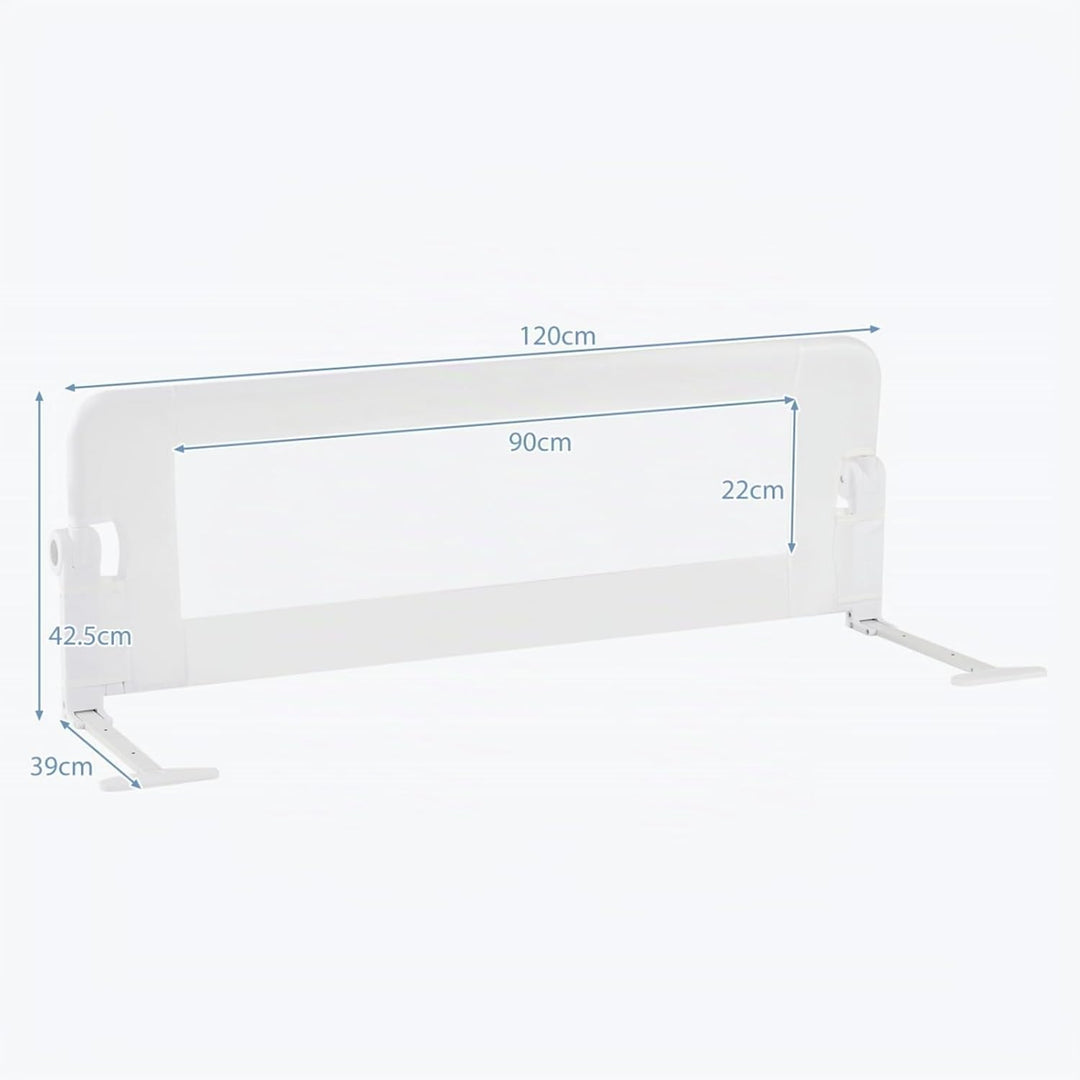 LIFEZEAL Bettgitter Faltbar, 120cm Bettschutzgitter Rausfallschutz, Kinderbettgitter aus Oxfordstoff