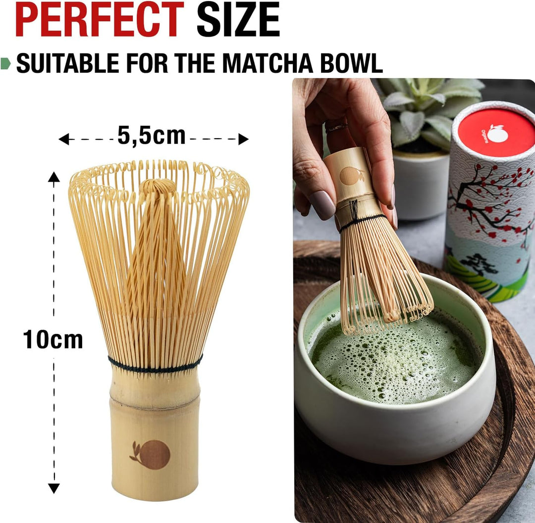 ORIGEENS MATCHA BESEN AUS BAMBUS 100 BORSTEN - Traditioneller Chasen Matchabesen für die japanische
