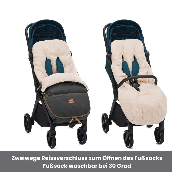 Fillikid Winterfusssack Kinley Exklusiv | warmer Babyfusssack mit Coral Fleece | wind- & wasserabwei