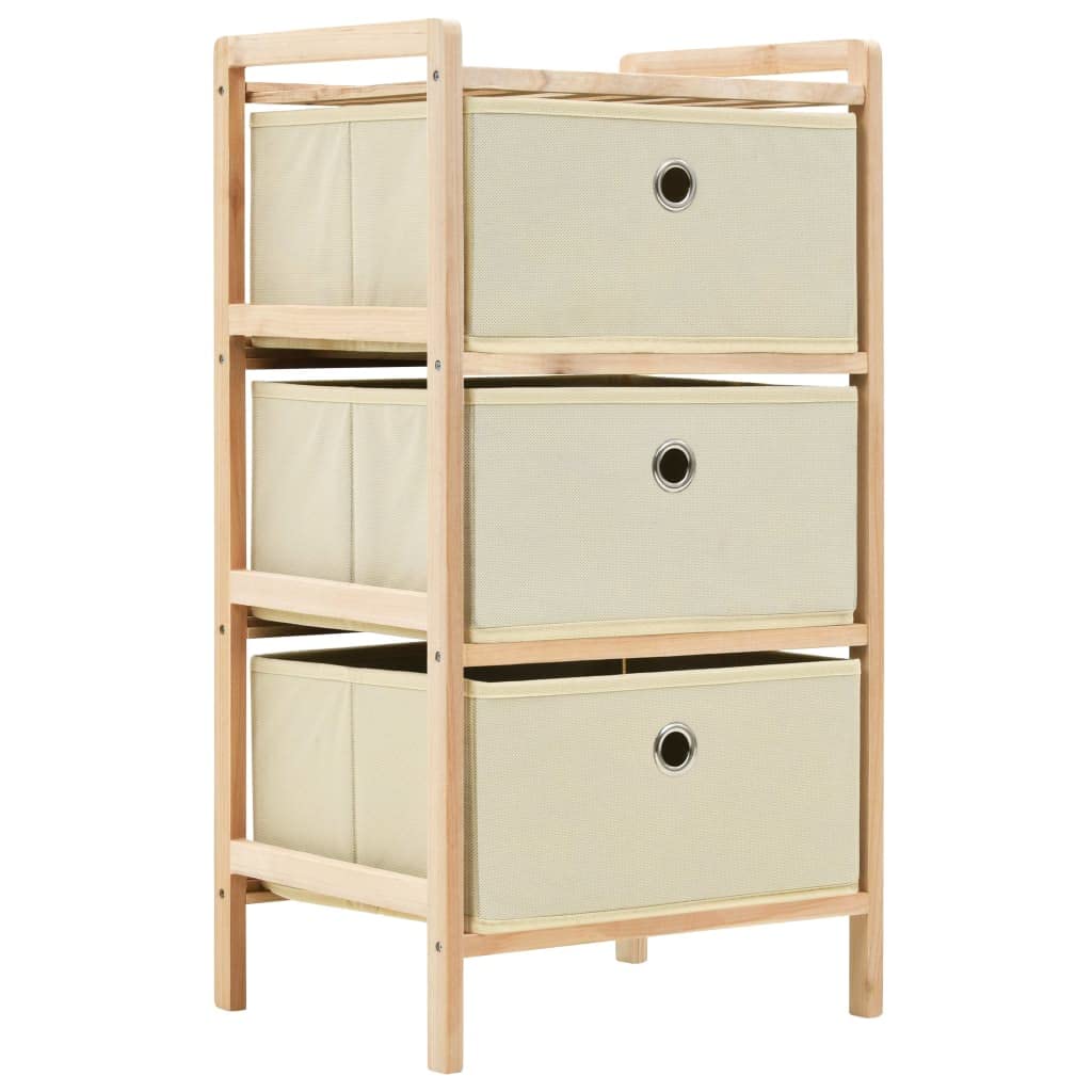 vidaXL Korbregal mit 3 Stoff-Körben Zedernholz Korbkommode Schubladenregal 3x/1x, 3x/1x