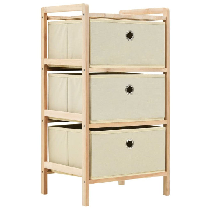vidaXL Korbregal mit 3 Stoff-Körben Zedernholz Korbkommode Schubladenregal 3x/1x, 3x/1x