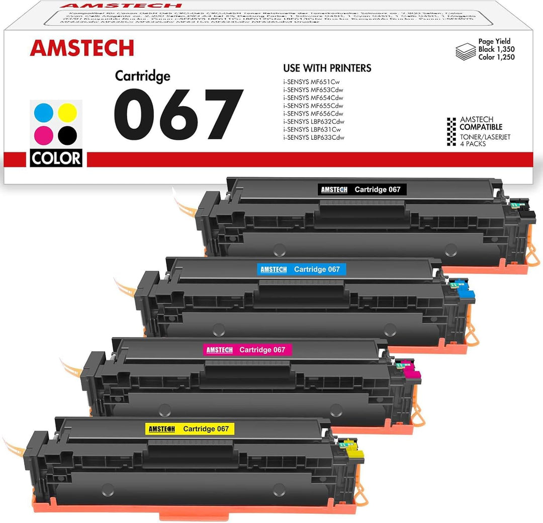 067 067H MF657Cdw Toner Set : Kompatible für Canon 067 für Canon i-SENSYS MF655Cdw MF651Cw LBP631Cw
