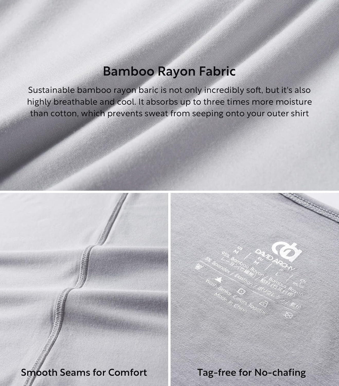 DAVID ARCHY Herren Unterhemd 2/3/5er Pack Atmungsaktive Business Unterhemd T-Shirts Weich Kurzarm Sh