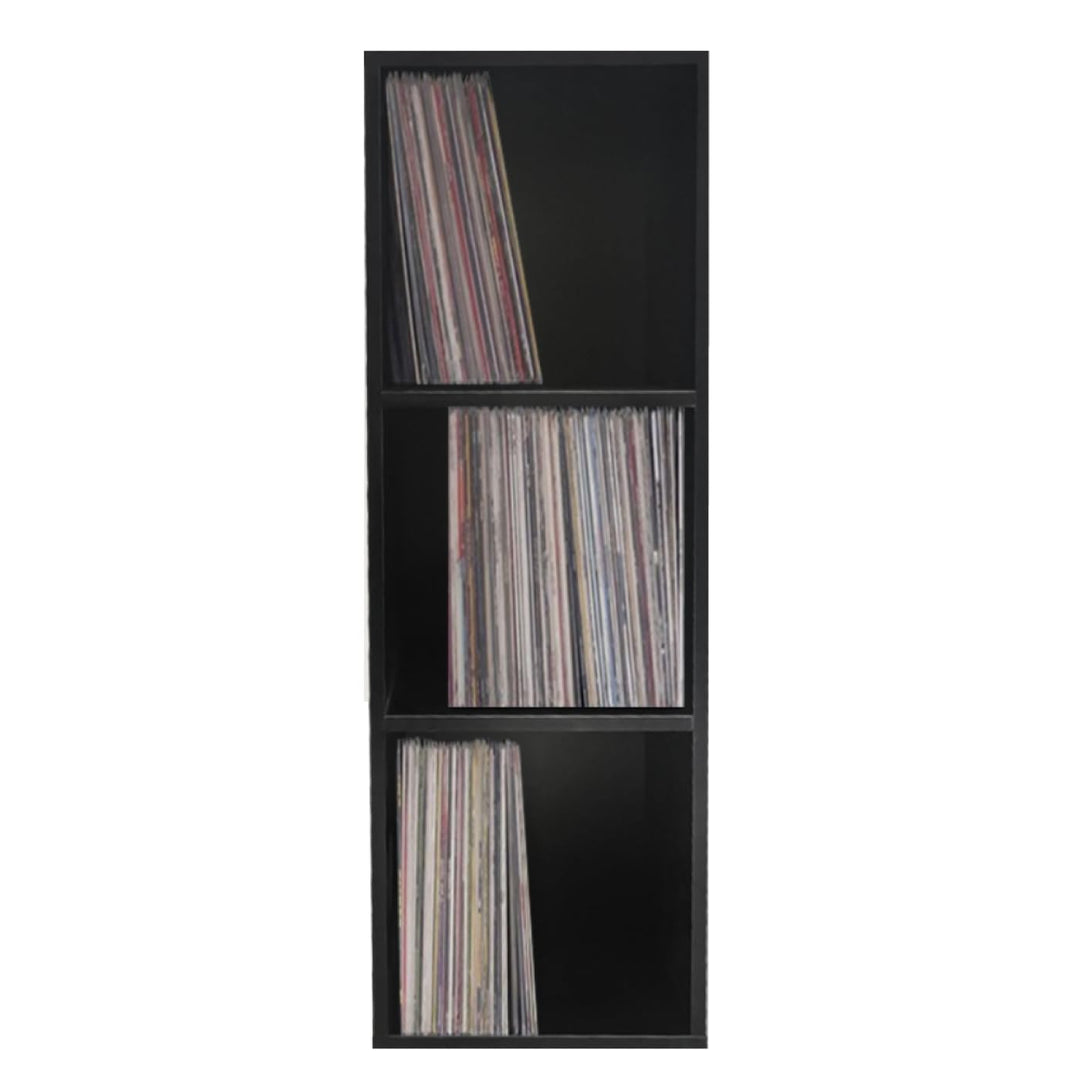 VDD Lp Schallplatten Schrank - 3 Fächer - schwarz