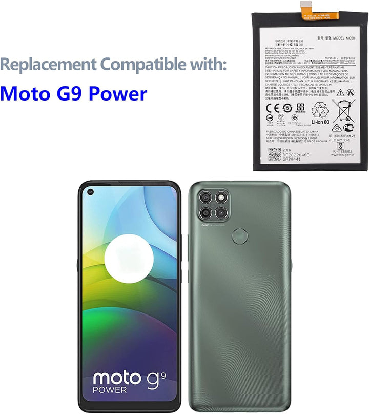 Swark Akku MC50 Replacement Compatible with Moto G9 Power XT2091-3, XT2091-4 with Tools