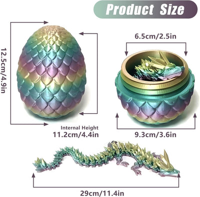 Yearsahrk 3D Gedrucktes Drachenei Geheimnisvolle Drachen Spielzeug Realistische Realistische Bewegli