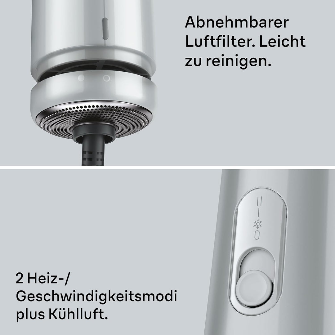 Braun Warmluftbürste AS2.21 – Leichte Föhnbürste mit runder Thermobürste und Trocknungsdüse, 800 W,