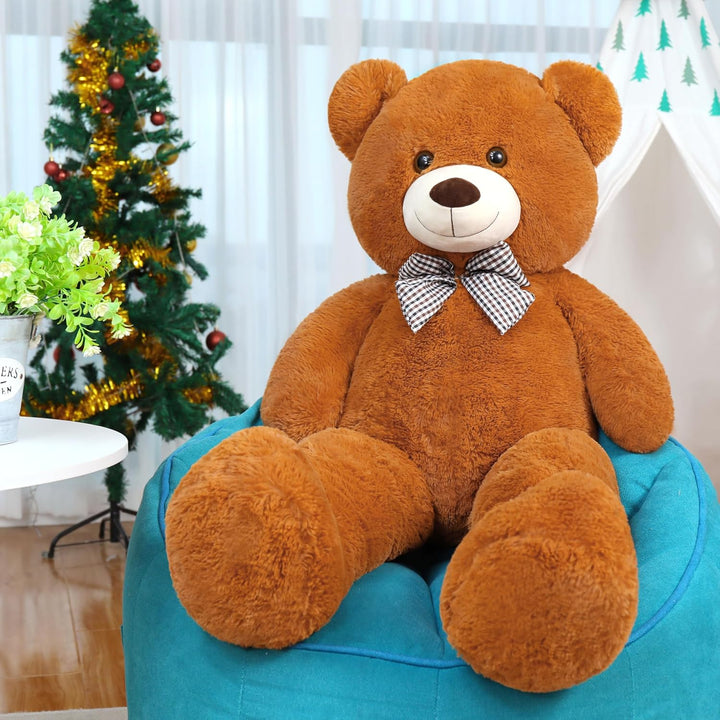 MorisMos 120cm Riesen Teddy, Teddybär Gross XXL Kuscheltier Stofftier, Braun Stuffed Toy Bear,Kusche