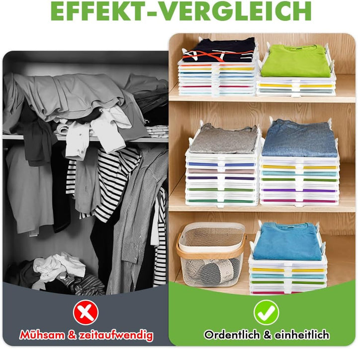 BoxLegend10 Stück T-Shirt Organizer Stapelbar, Closet Organizer, Erwachsene und Kinder Kleiderschran