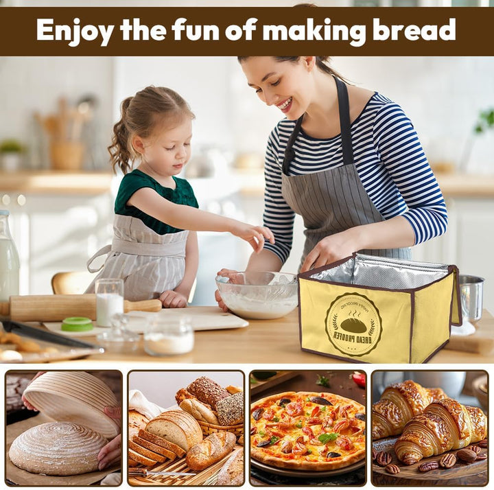 Gärbox Sauerteig, Teigbox Pizza mit Deckel - Faltbare Brot Gärbox 30L, Temperatur & Timer, Pizzateig
