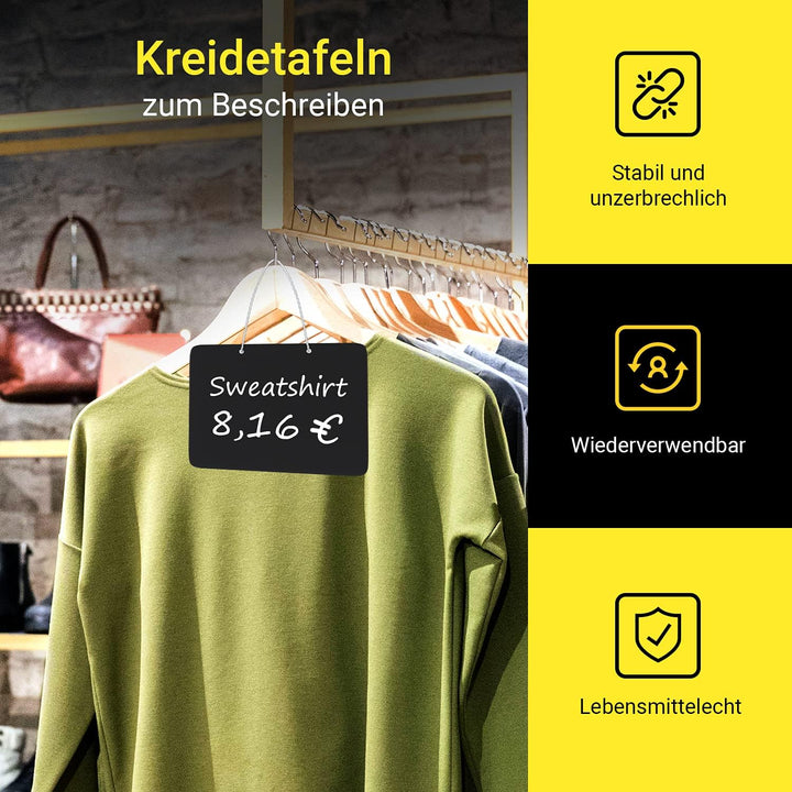 VIOKS 10 Stk Kreidetafeln mit Seil zum Beschriften & Reserviert Schilder - Mini Tafeln 10,2 x 7,6cm