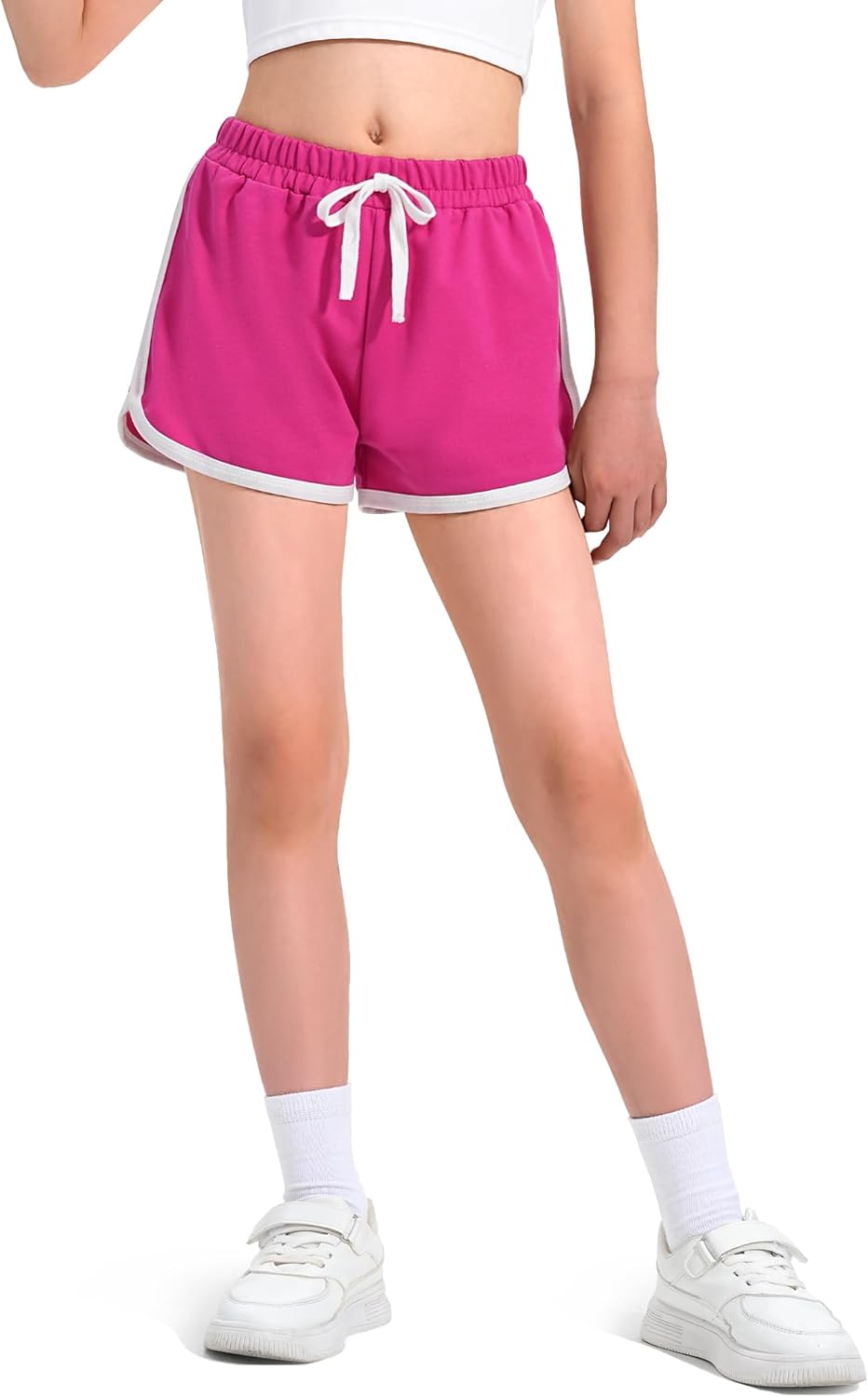 KEREDA Kurze Hose Mädchen Shorts Kinder Sporthose Sommer Turnhose Radlerhose 7-12 Jahre 2/3er-Pack 8